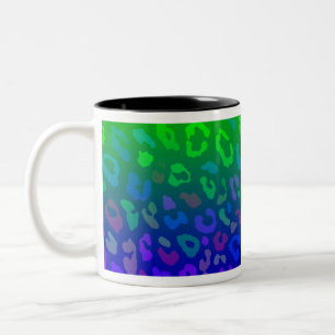 Tasse 2 Couleurs Empreinte de léopard Ombre Blues