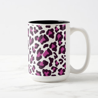 Tasse 2 Couleurs Empreinte de léopard violet
