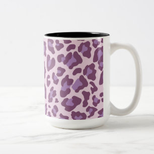 Tasse 2 Couleurs Empreinte de léopard violet et lavande
