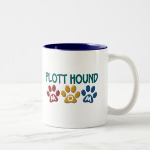 Tasse 2 Couleurs Empreinte de patte 1 de maman de CHIEN de PLOTT