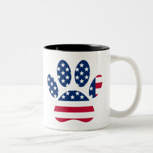 Tasse 2 Couleurs EMPREINTE DE PATTE américain du Drapeau