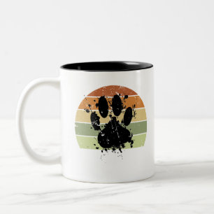 Tasse 2 Couleurs Empreinte de patte de chien Tache de peinture Dist