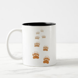 Tasse 2 Couleurs Empreinte de patte d'ours grizzli dégradé