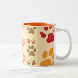 Tasse 2 Couleurs Empreintes de pattes Amoureux de les chiens mignon