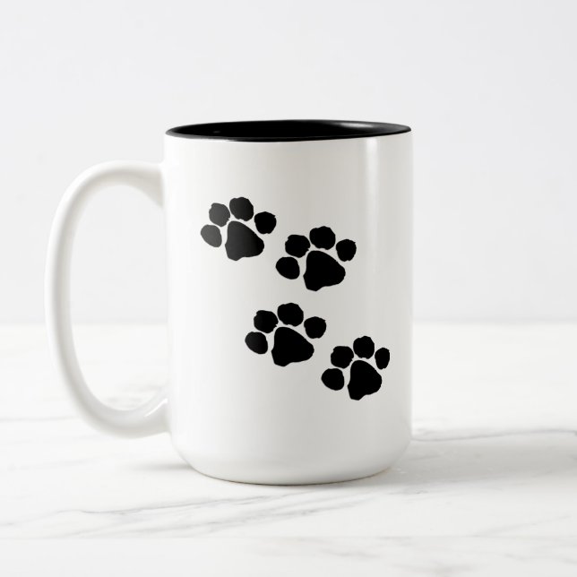 Tasse 2 Couleurs Empreintes de pattes d'animaux familiers (Gauche)