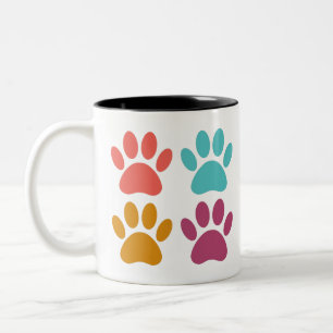 Tasse 2 Couleurs Empreintes de pattes de chiens cool