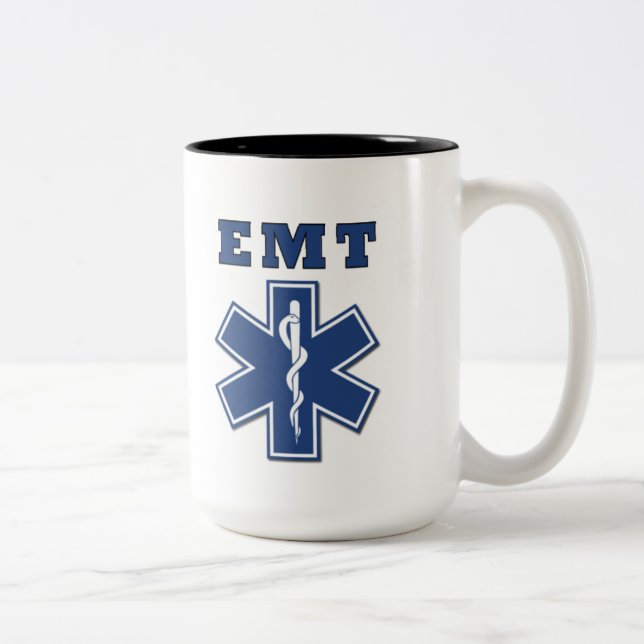 Tasse 2 Couleurs EMT Star of Life (Droit)