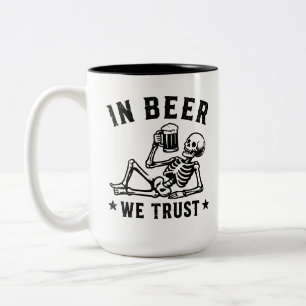 Tasse 2 Couleurs En bière, nous avons confiance squelette rafraîchi