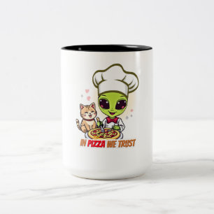 Tasse 2 Couleurs En Pizza Nous Faisons Confiance Art de Chef Alien