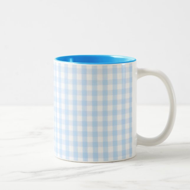 Tasse 2 Couleurs en vichy bleu clair (Droit)