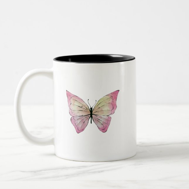 Tasse 2 Couleurs "Enchanter Bliss Papillon : Personnalisable Café M (Gauche)