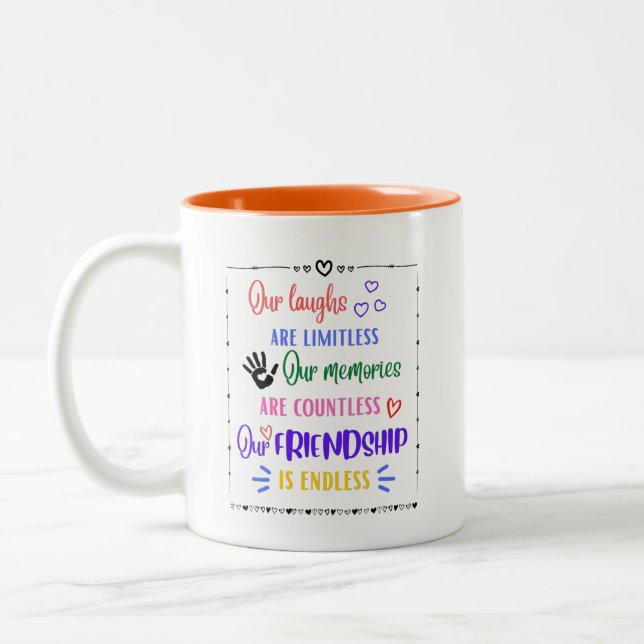 Tasse 2 Couleurs Endless Friendship, Forever BFF, Don pour ami (Gauche)