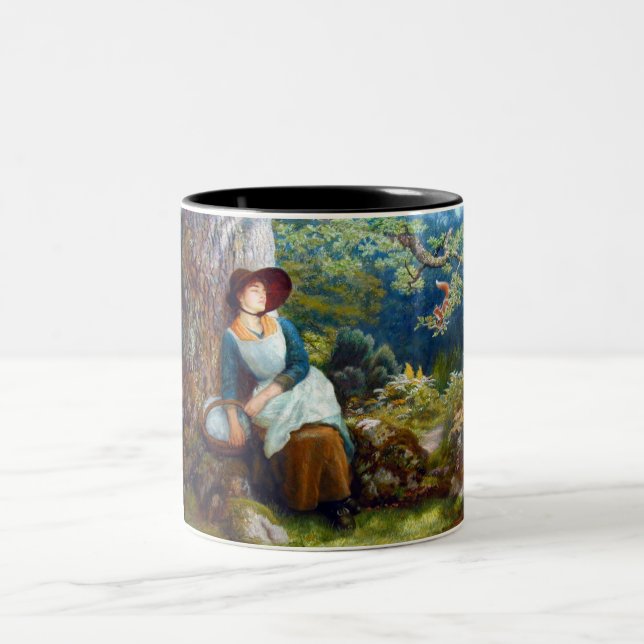 Tasse 2 Couleurs Endormi dans les bois (par Arthur Hughes) (Centre)