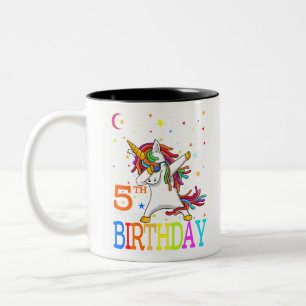 Tasse 2 Couleurs Enfants C'est mon 5e anniversaire Unicorne 5 ans f