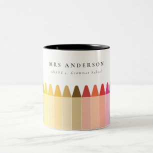 Tasse 2 Couleurs Enfants modernes Enseignant Coloré Arc-en-ciel Cou
