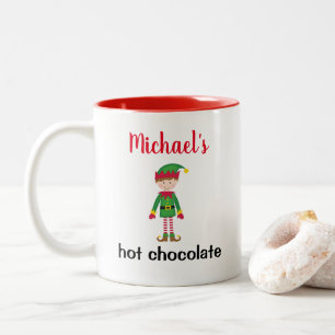 Tasse 2 Couleurs Enfants Noël Chocolat chaud Personnalisé