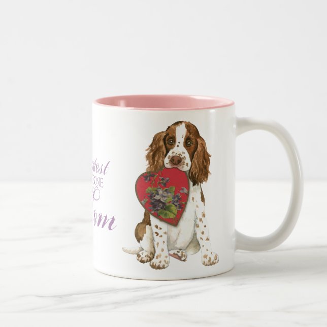 Tasse 2 Couleurs English Springer Spaniel Heart Maman (Droit)