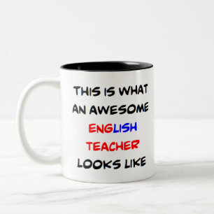 Tasse 2 Couleurs english teacher, awesome