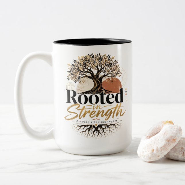 Tasse 2 Couleurs Enraciné dans la force (Avec donut)