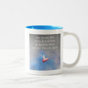 Tasse 2 Couleurs Enregistrer les porcs volants