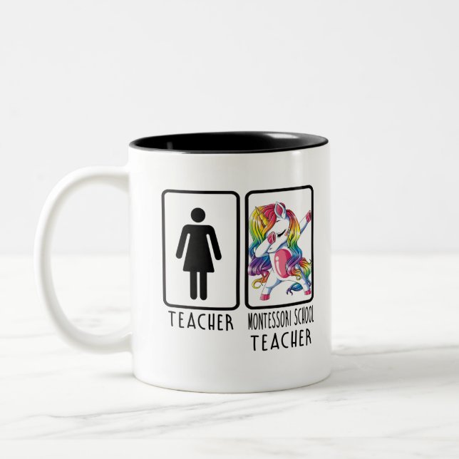 Tasse 2 Couleurs Enseignant amusant Montessori Enseignant (Gauche)