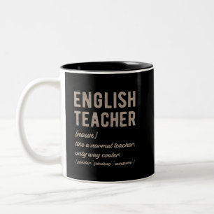 Tasse 2 Couleurs Enseignant Anglais Défini - Funny Retro