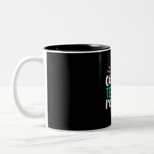 Tasse 2 Couleurs Enseignant Art Café Teach Répétition (Gauche)