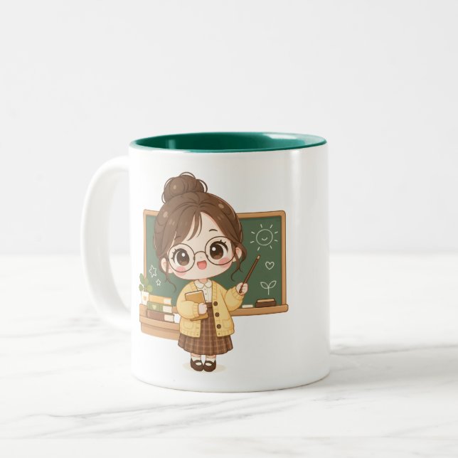 Tasse 2 Couleurs Enseignant de classe doucereux (Devant gauche)