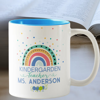Tasse 2 Couleurs Enseignant de jardin d'enfants personnalisé coloré
