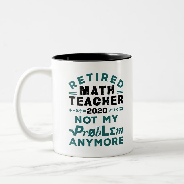 Tasse 2 Couleurs Enseignant des mathématiques à la retraite 2020 Pl (Gauche)