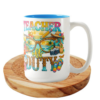 Tasse 2 Couleurs Enseignant hors service ambiance estivale