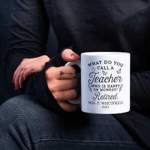 Tasse 2 Couleurs Enseignant retraité Directeur de l'école Retraite