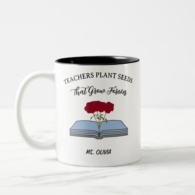 Tasse 2 Couleurs Enseignants Plante Seeds - merci Enseignant cadeau (Gauche)