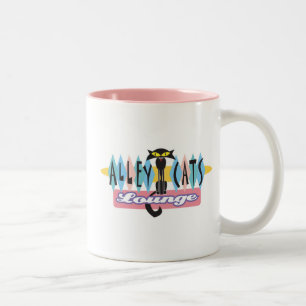 Tasse 2 Couleurs enseigne de salon rétro alley cats