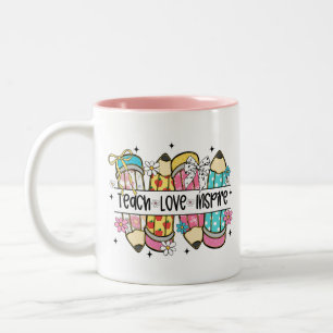Tasse 2 Couleurs Enseigner Amour Inspirer Enseignant