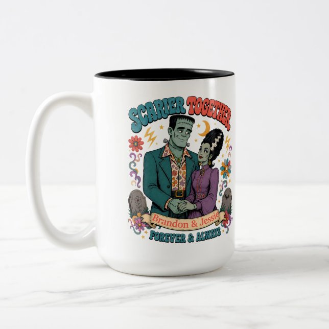 Tasse 2 Couleurs Ensemble plus effrayant - Halloween pour toujours  (Gauche)