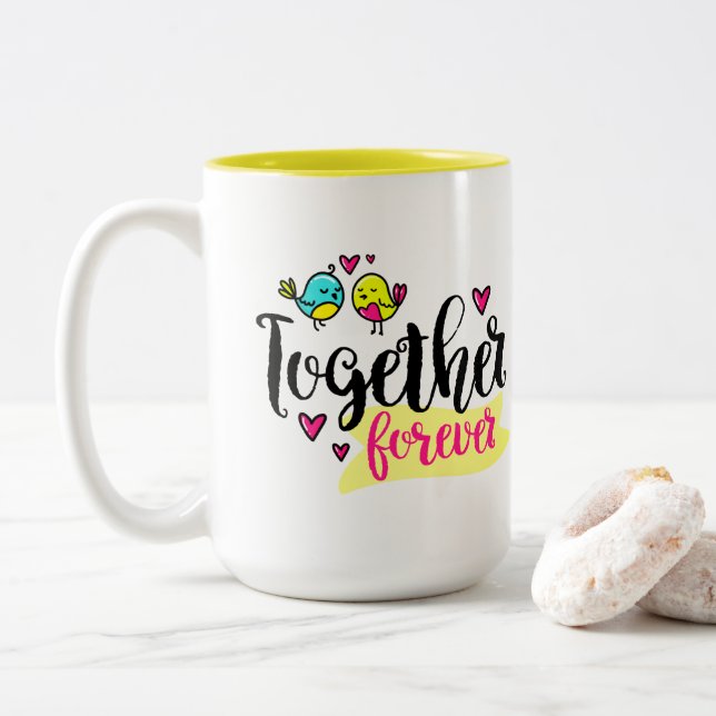 Tasse 2 Couleurs Ensemble pour toujours (Avec donut)