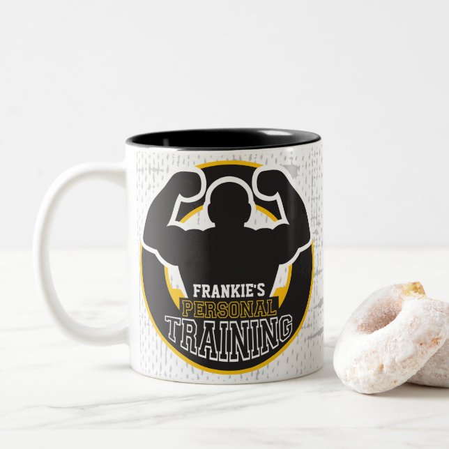Tasse 2 Couleurs Entraîneur du GYM Power Training Fitness Custom (Avec donut)