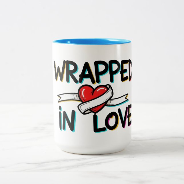 Tasse 2 Couleurs Enveloppé d'amour (Centre)