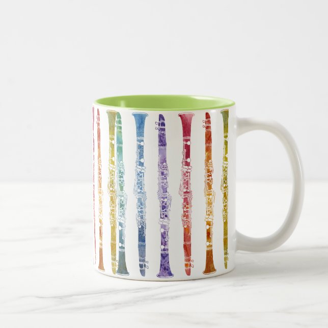 Tasse 2 Couleurs Enveloppe d'arc-en-ciel de clarinette (Droit)