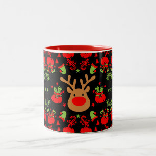 Tasse 2 Couleurs Enveloppement de Noël des elfes amusant