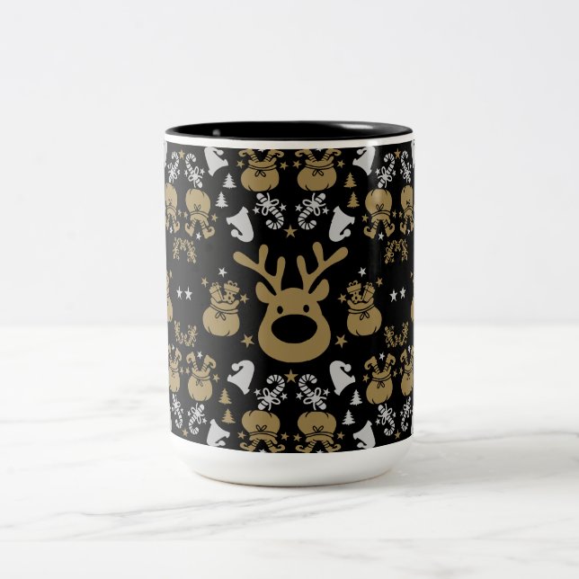 Tasse 2 Couleurs Enveloppement de Noël Elf (Centre)