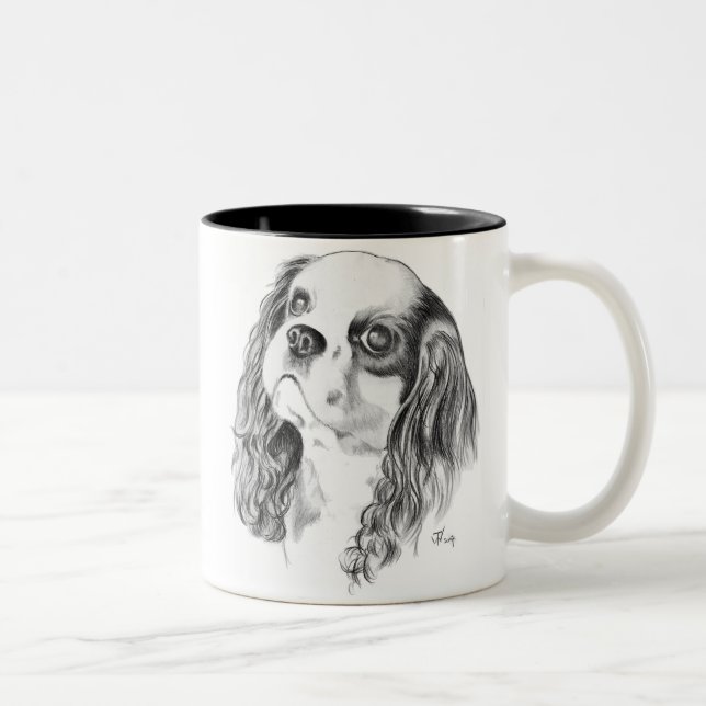 Tasse 2 Couleurs Épagneul cavalier du Roi Charles (Droit)