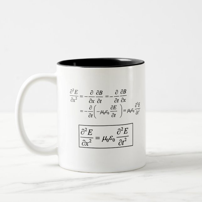 Tasse 2 Couleurs équation d'onde électromagnétique d'Alembert (Gauche)