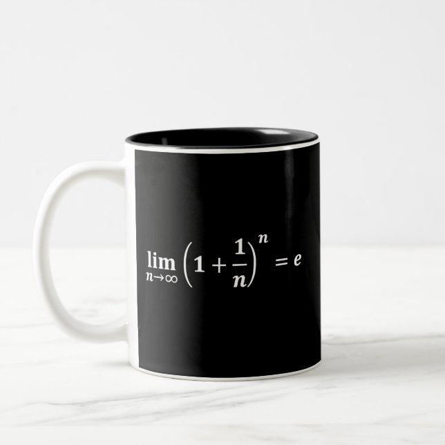 Tasse 2 Couleurs équations mathématiques : limite égale e : exponen (Gauche)