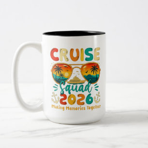 Tasse 2 Couleurs Équipe Croisière 2026 Groupe Familial Vacances d'É