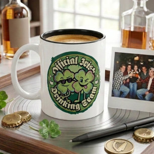 Tasse 2 Couleurs Équipe de boisson irlandaise officielle drôle rétr