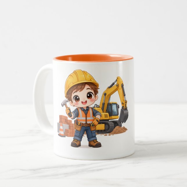 Tasse 2 Couleurs Équipe de construction junior (Devant gauche)