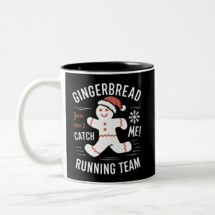 Tasse 2 Couleurs Équipe de course en pain d'épices Humour de Noël