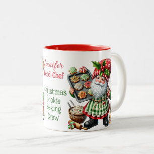 Tasse 2 Couleurs Équipe de cuisine de Noël - Chefs Gnome